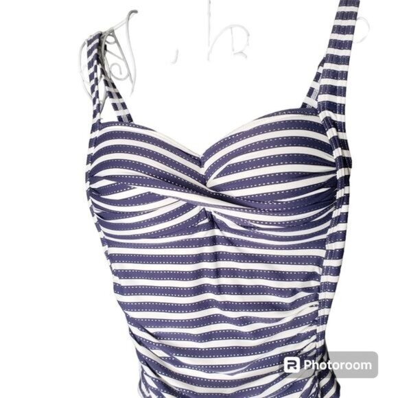 Niptuck Joanne Sorrento Stripe One Piece Swimsuit Size 4 - Picture 3 of 9